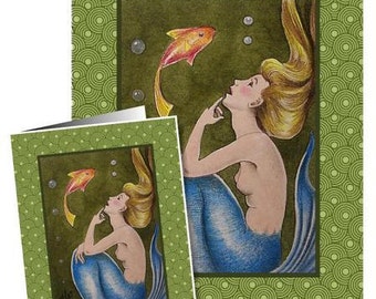 Set of Mermaid Fantasy Cards Art by Melody Lea Lamb