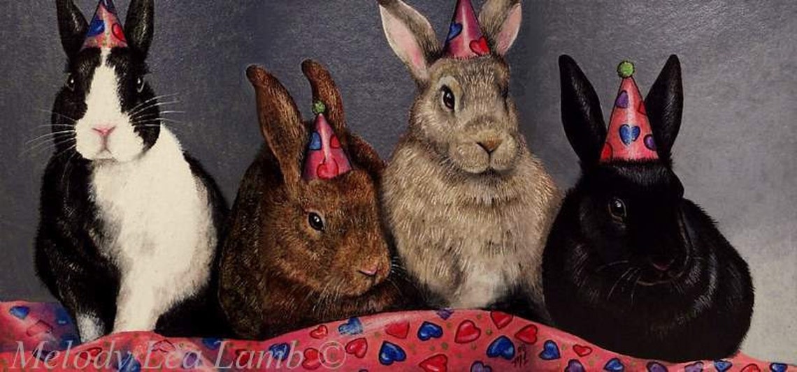 3 1/2 X 7 1/2 Bunny Rabbit Art by Melody Lea Lamb ACEO Giclee - Etsy ...