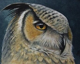 Owl Bird Miniature Art by Melody Lea Lamb ACEO Print