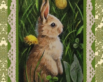 Easter Bunny Spring Handmade Card by Melody Lea Lamb