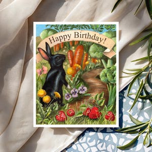 Set of Black Easter Bunny Cards by Melody Lea Lamb