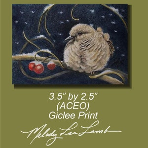 Colomba di dolore uccello arte in miniatura da Melody Lea agnello ACEO Print