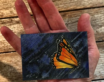 Monarch Butterfly Art by Melody Lea Lamb ACEO Print