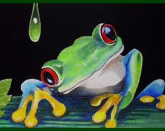 Tree Frog Bookmark from Original Art  Melody Lea Lamb