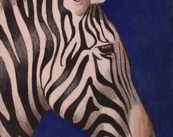Zebra Miniature Art by Melody Lea Lamb ACEO Archival Print