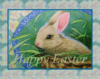 Easter Bunny Rabbit Card by Melody Lea Lamb