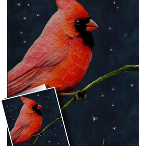 Set Of Four Cardinal Bird Art Cards by Melody Lea Lamb image 2