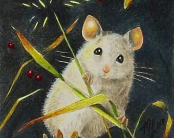 Charming  Mouse Art  Melody Lea Lamb ACEO Giclee Print