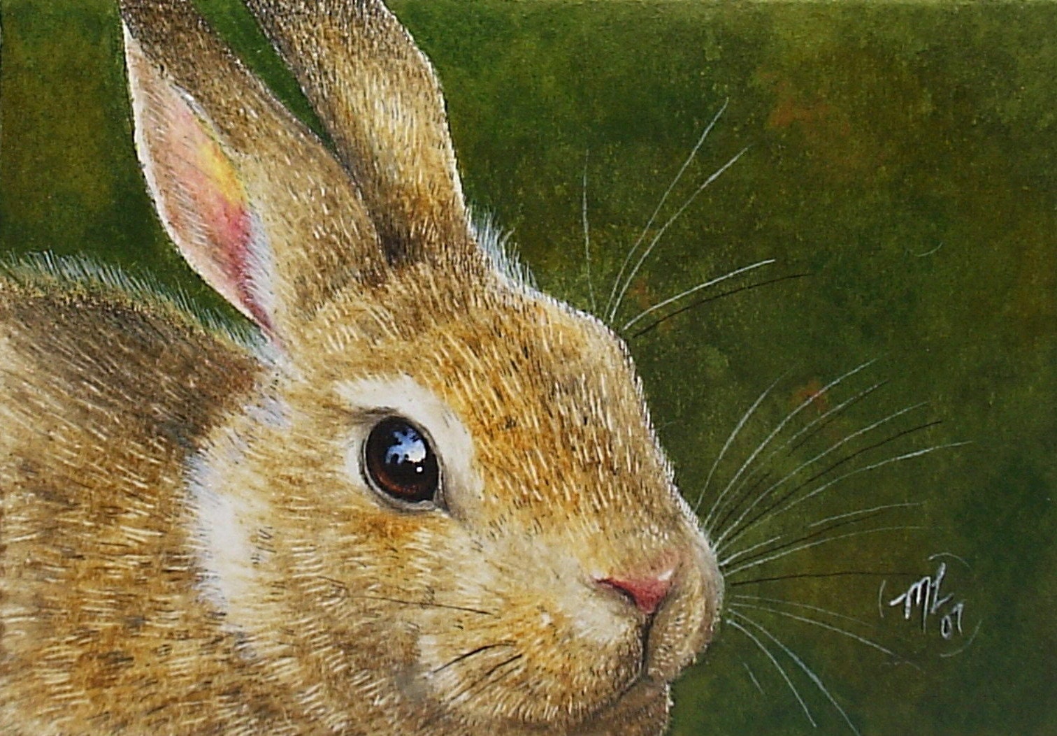 Bunny Rabbit Art 5 X 7 Giclee Print of Original by Melody Lea - Etsy
