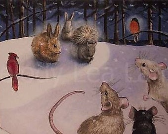 Mouse Book Illustration Melody Lea Lamb ACEO Giclee Print