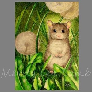 Art Miniature minuscule souris par mélodie Lea agneau ACEO impression