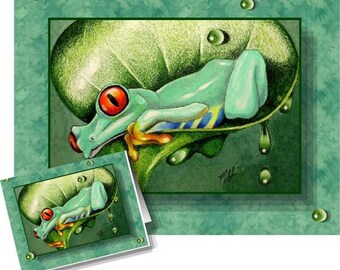 Happy Tree Frog Greeting Card Melody Lea Lamb