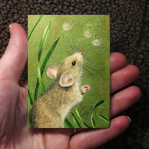 Mouse Miniature Art by Melody Lea Lamb ACEO Print