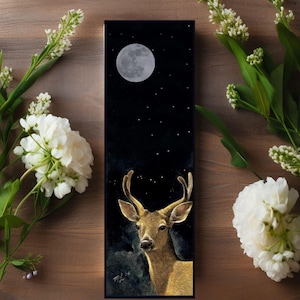 Deer And Moon Bookmark From Original Art By Melody Lea Lamb