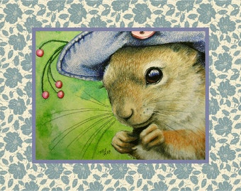 Set of Charming Squirrel in a Bonnet Cards by Melody Lea Lamb