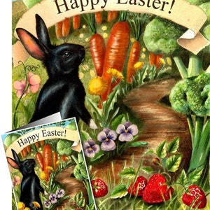 Easter Card by Melody Lea Lamb Black Bunny