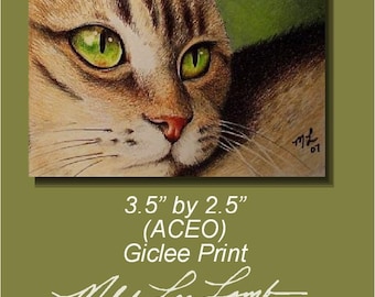 Tabby Cat Art By Melody Lea Lamb ACEO Giclee Print