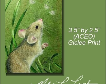 Cute Mouse Miniature Art by Melody Lea Lamb ACEO Print