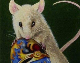 Faberge Egg and Mouse Art  Melody Lea Lamb ACEO Giclee Print