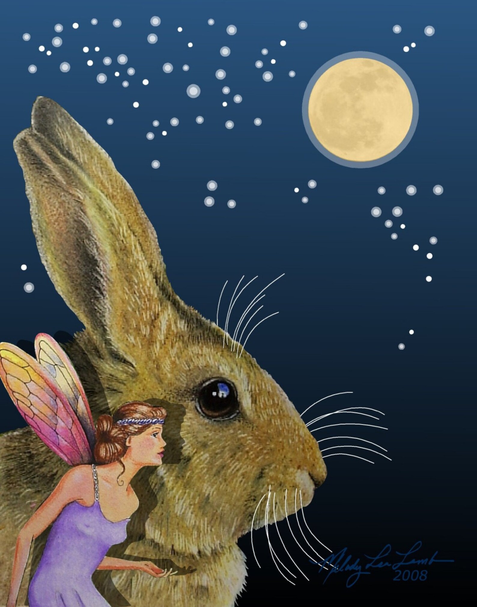 Fantasy Fairy Bunny Note Card From Original Art by Melody Lea | Etsy