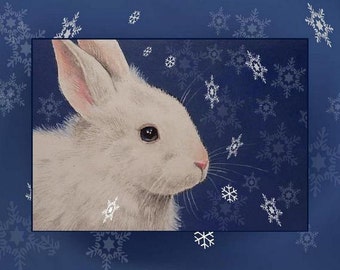 Snow Bunny Greeting Card Melody Lea Lamb Christmas Greetings