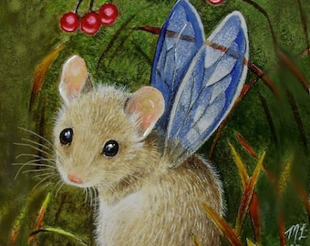 Little Mouse Fairy Art Giclee Print Melody Lea Lamb 4x6" or 5x7"