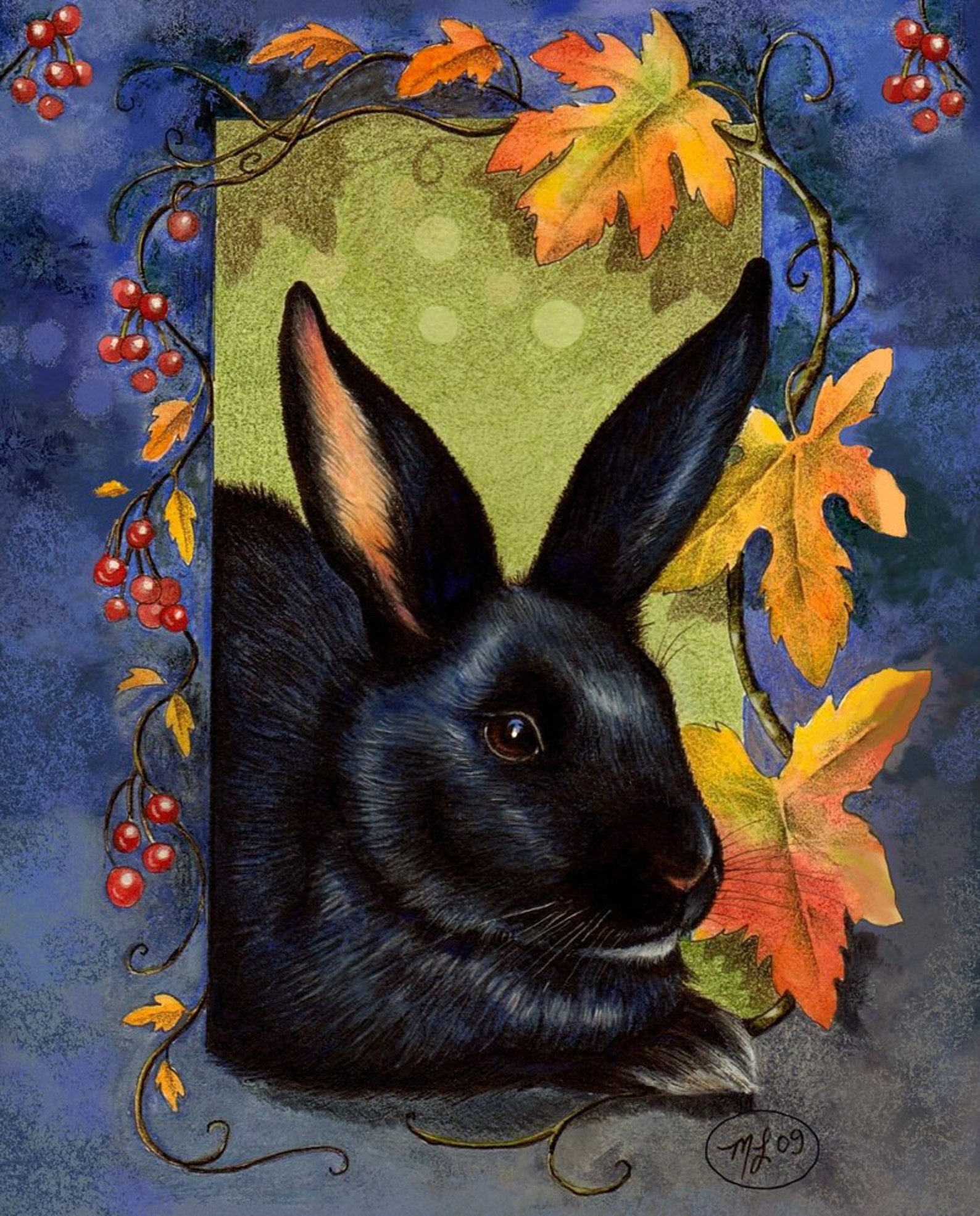 Black Bunny Rabbit Animal Art 8 X 10 Giclee Print - Etsy