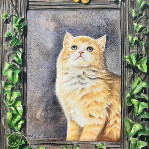 メロディ・リー・ラムのオリジナル絵画から生まれたジンジャーキャットのグリーティングカード