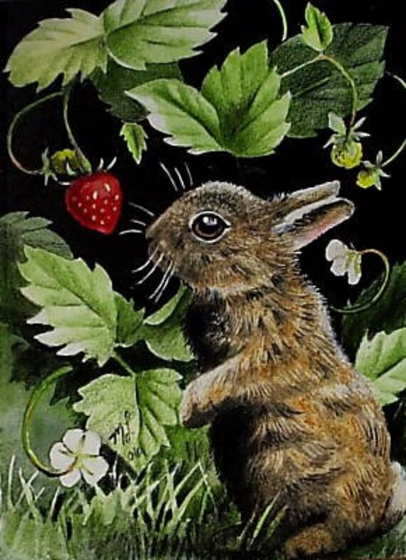 Artist Trading Cards 1st in a Triptych Bunny Rabbit Miniature Art by ...