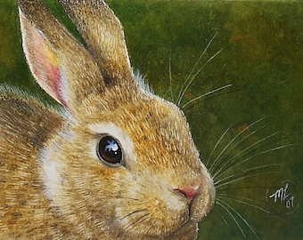 Spring Bunny Rabbit Art by Melody Lea Lamb ACEO Print