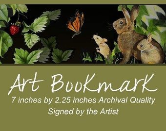 Mouse and Bunny Art Bookmark by Melody Lea Lamb