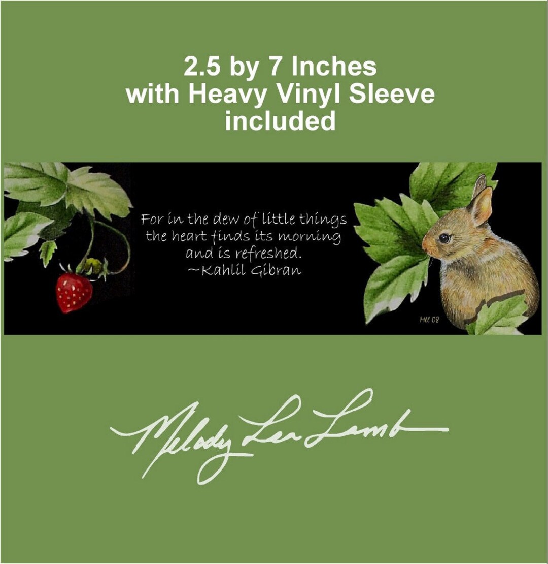 Bunny Rabbit Bookmark From Original Art Melody Lea Lamb - Etsy