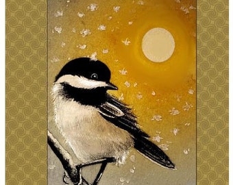 Chickadee Bird Greeting Card Melody Lea Lamb