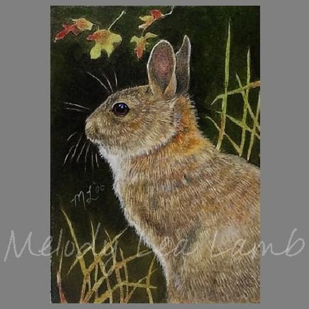 Miniature Art Bunny Rabbit Melody Lea Lamb ACEO Print - Etsy