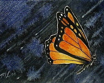 Monarch Butterfly Art by Melody Lea Lamb ACEO Print