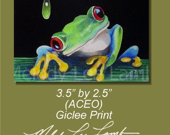 Frog Miniature Art by Melody Lea Lamb ACEO Archival Print