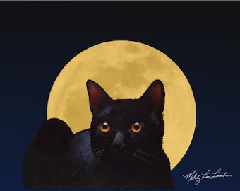 Halloween Cat Art By Melody Lea Lamb ACEO Giclee Print