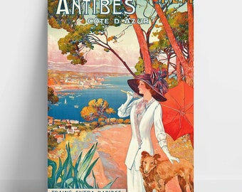 Affiche Vintage - Antibes, côte d'Azur par David Dellepiane