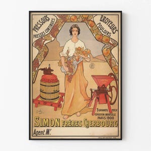 Poster Cherbourg vintage – Pubblicità Simon Frères (trituratori & presse)