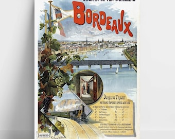 Reproduction affiche ancienne - Bordeaux par les Chemins de Fer d'Orléans