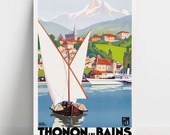 Reproductie van oude poster - Thonon les Bains