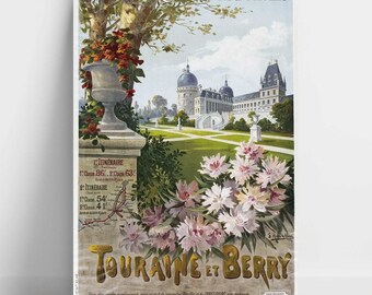 Reproduction d'affiche ancienne - Touraine et Berry