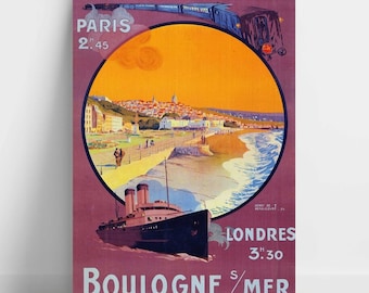 Reproduction affiche ancienne - Boulogne sur Mer
