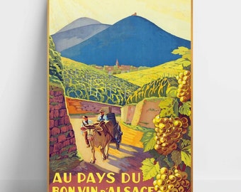 Reproduction d'affiche ancienne- Vins d'Alsace