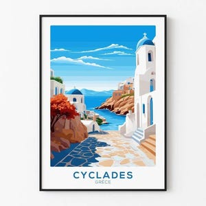 Vintage Cyclades Greece Poster