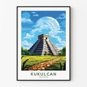 Vintage Kukulcan Mexico Poster