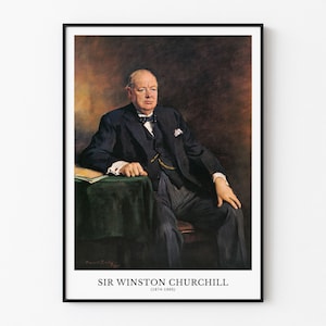 Affiche Sir Winston Churchill – Portrait historique vintage