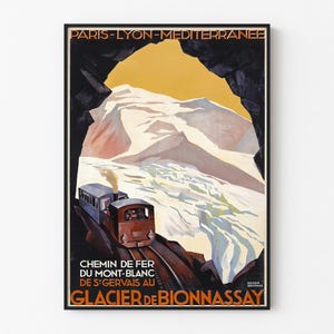 Vintage Mont Blanc Poster - Bionnassay Gletsjer – Kunstreproductie