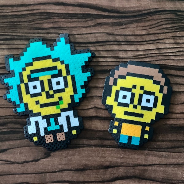 Kandi Necklace/Bracelet~ Mini Rick and Morty Kandi Perler Bead Stencil ~ Rave Jewelry ~ Festival Jewelry