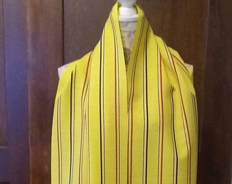 Yellow Striped Kimono Silk Fabric Panel: Sewing & DIY Projects (108"x15")